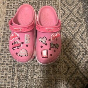 Kids Pink Barbie Crocs